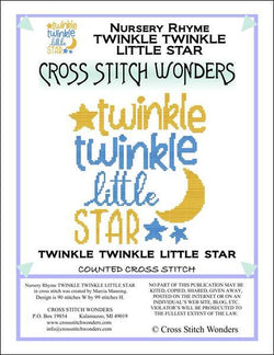 Cross Stitch Wonders Marcia Manning A Nursery Rhyme - TWINKLE TWINKLE LITTLE STAR Cross stitch pattern