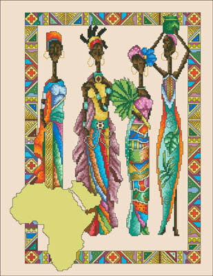 Vickery Collection African Queens 2235 cross stitch pattern
