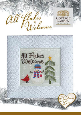 Cottage Garden All Flakes Welcome christmas cross stitch pattern