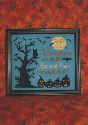 Waxing Moon All Hallow's Eve cross stitch pattern