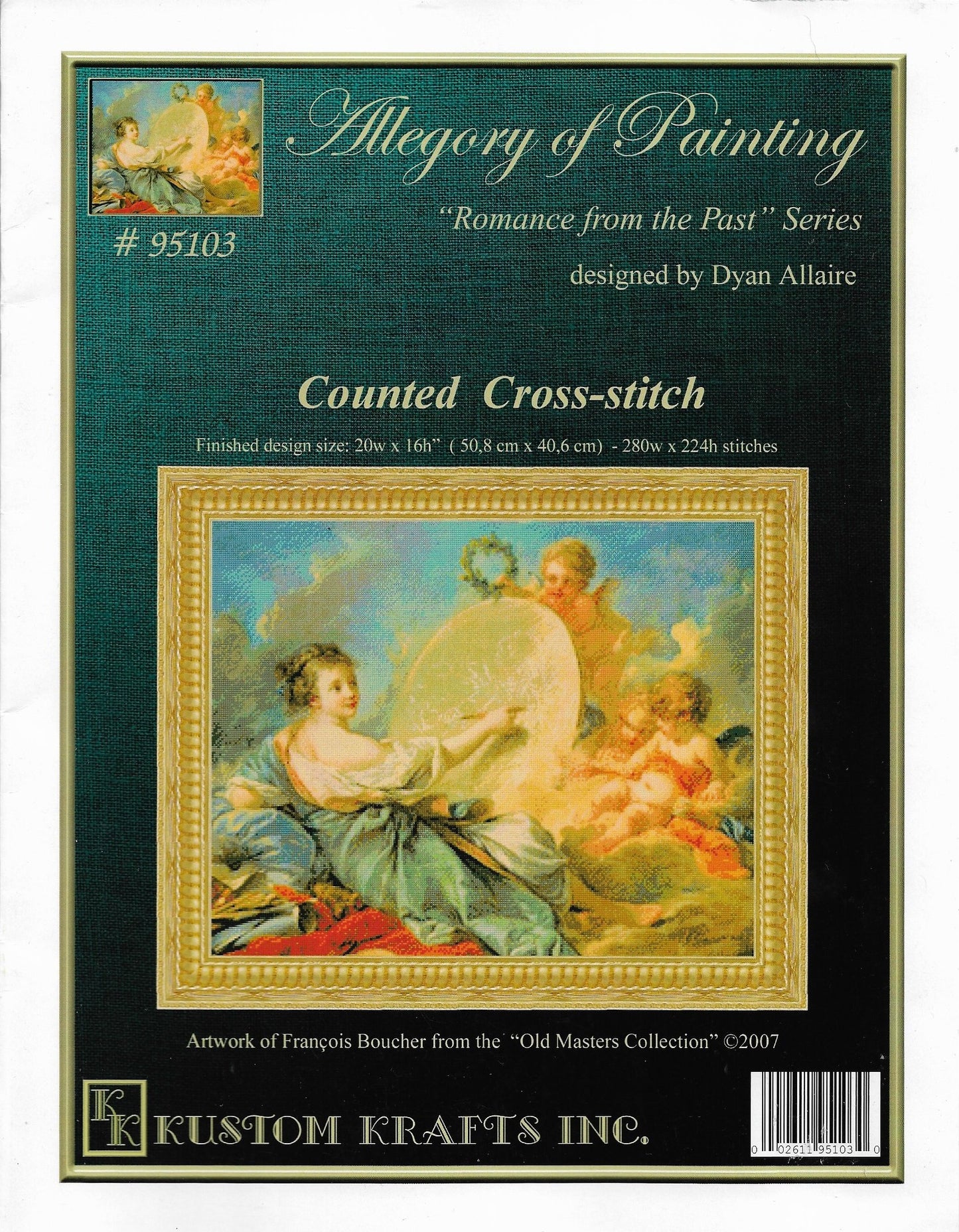 Kustom Krafts Allegory of Painting 95103 cross stitch pattern