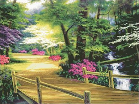 Mystic Stitch Along the bridge EA-06 cross stitch pattern