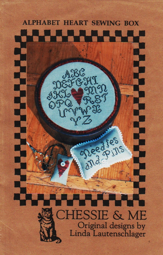 Chessie & Me Alphabet Heart Sewing Box  cross stitch pattern