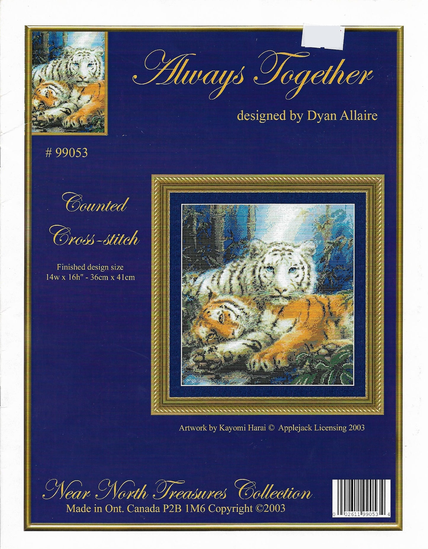 Kustom Kraft Always Together 99053 tiger cross stitch pattern