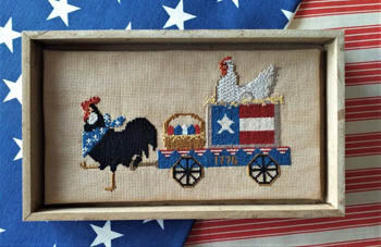 Twin Peak Primitives America - Coop Parade  chicken rooster cross stitch pattern