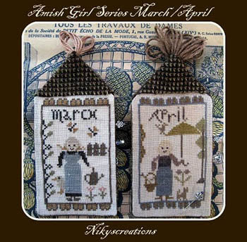 Nikyscreations Amish Girls March - April cross stitch pattern