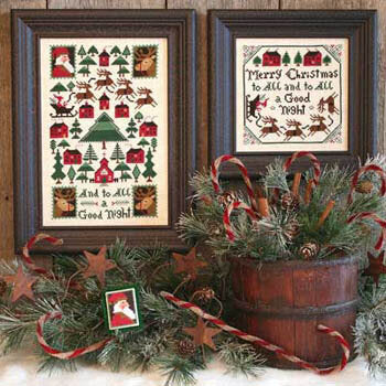 Prairie Schooler And To All A Good Night  PS167 christmas cross stitch pattern