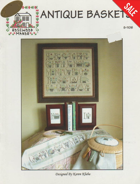 Rosewood Manor Antique Baskets S-1106 cross stitch pattern