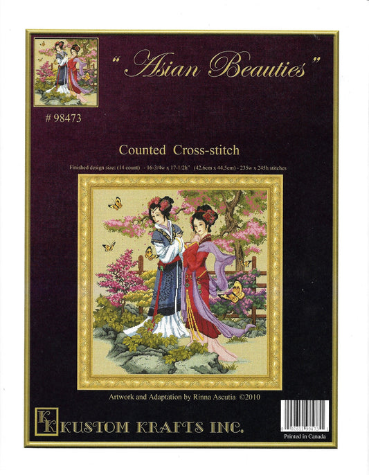 Kustom Kraft Asian Beauties 98473 geisha cross stitch pattern