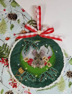 Blackberry Lane Designs At Home For Christmas ornament cross stitch pattern