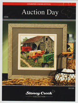 Stoney Creek Auction Day C036 tractor farm cross stitch pattern
