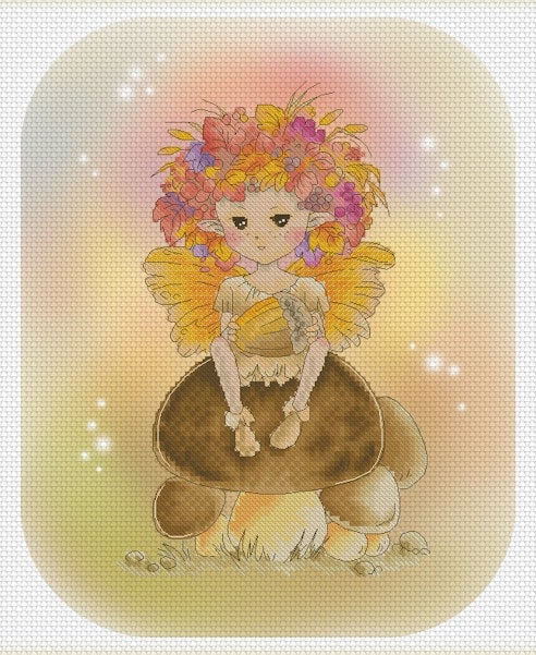 Lena Lawson Autumn Fae Sprite cross stitch pattern