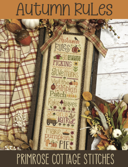 primrose Cottage Stitches Autumn Rules Thanksgiving cross stitch pattern