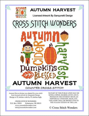 Cross Stitch Wonders Marcia Manning Autumn Harvest Cross stitch pattern
