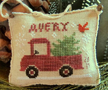 Homespun Elegance Avery's Little Red Truck cross stitch pattern