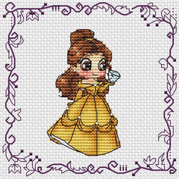 Grille Point de croix Baby Princess Belle Disney cross stitch pattern