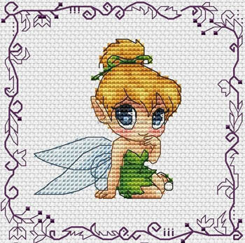 Grille point do croix Baby Princess Tinker Bell disney cross stitch pattern