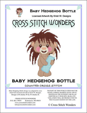 Cross Stitch Wonders Carolyn Manning Baby Hedgehog Bottle Cross stitch pattern