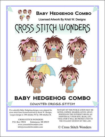 Cross Stitch Wonders Carolyn Manning Baby Hedgehog Combo Cross stitch pattern