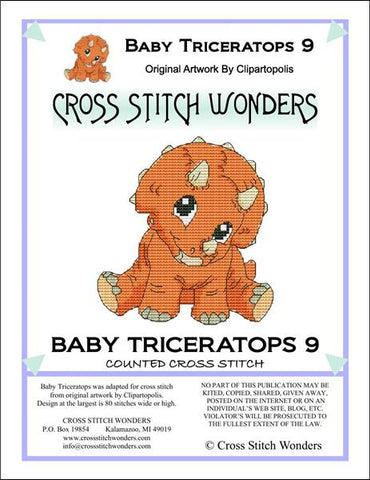Cross Stitch Wonders Marcia Manning Baby Triceratops 09 Cross stitch pattern