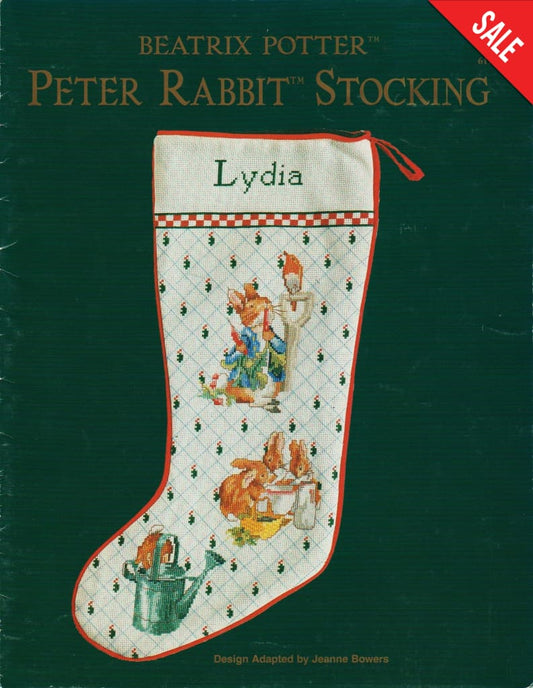 Green Apple Beatrix Potter Peter Rabbit Stocking 617-E cross stitch pattern