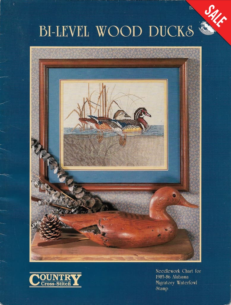 CVountry Cross-Stitch Bi-Level Wood Ducks 44 cross stitch pattern