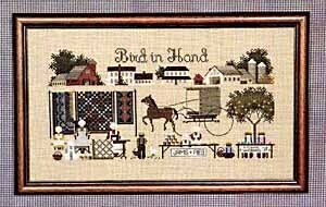 Told In A Garden Bird In Hand Amish cross stitch pattern