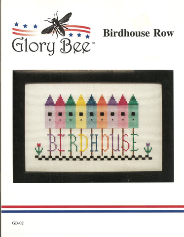 Glory Bee Birdhouse Row cross stitch pattern