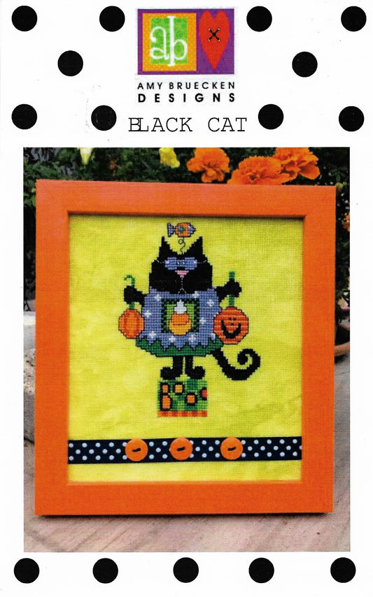 Amy Bruecken Black Cat halloween cross stitch pattern