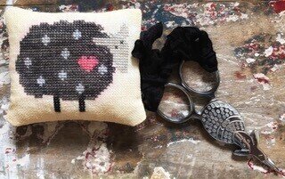 Lucy Beam Black Sheep Scissor Fob cross stitch pattern