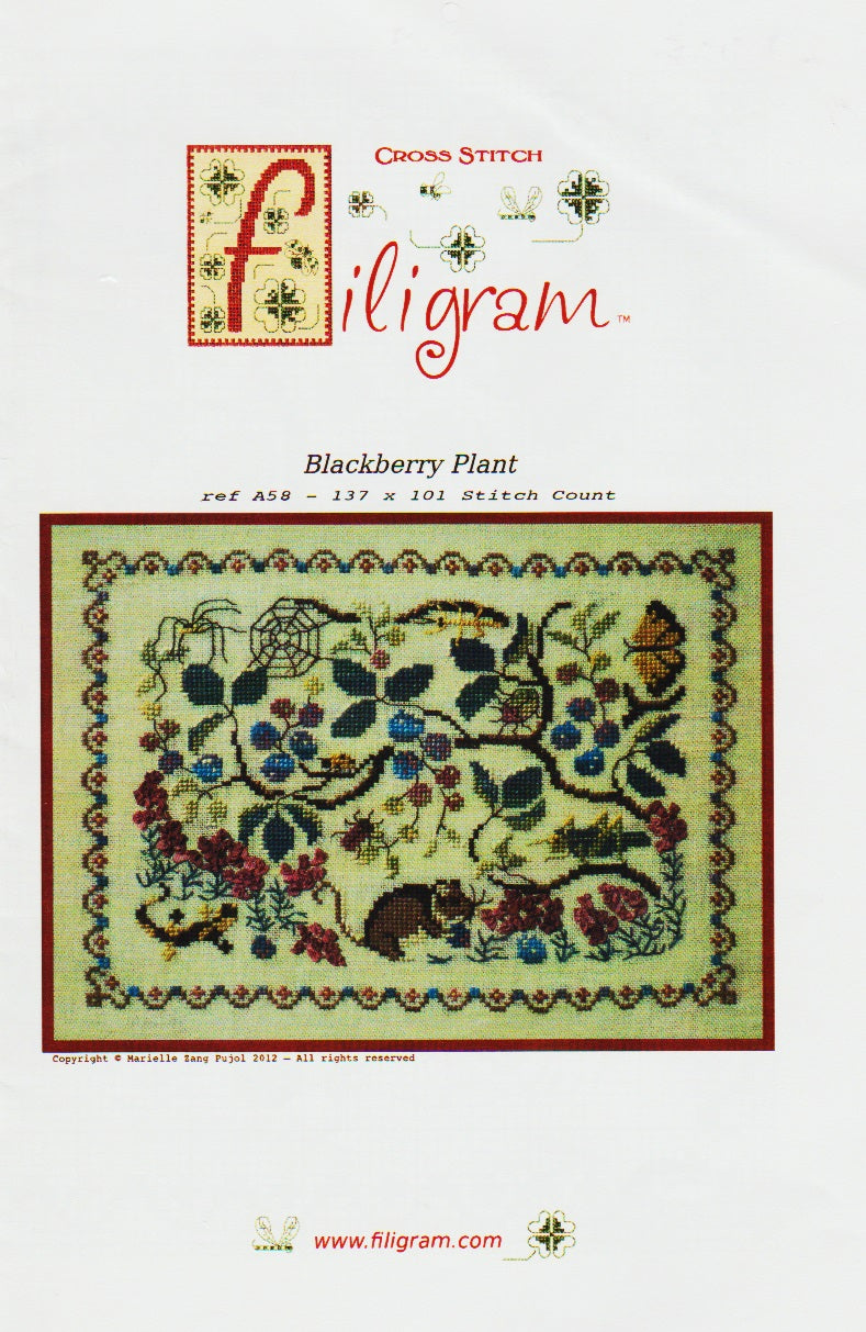 Filigram Blackberry Plant A58 cross stitch pattern