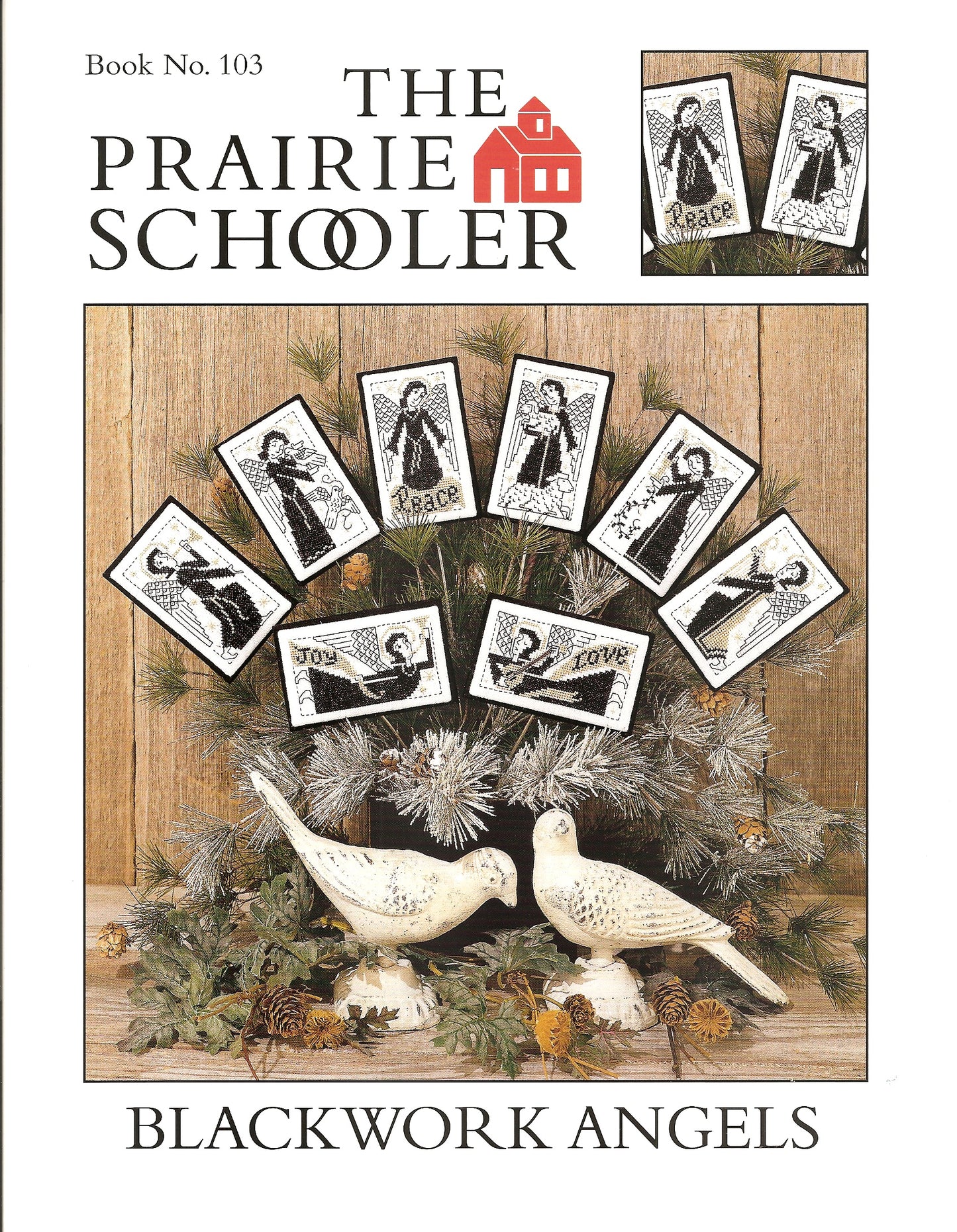 Prairie Schooler Blackwork Angels 103 Christmas cross stitch pattern