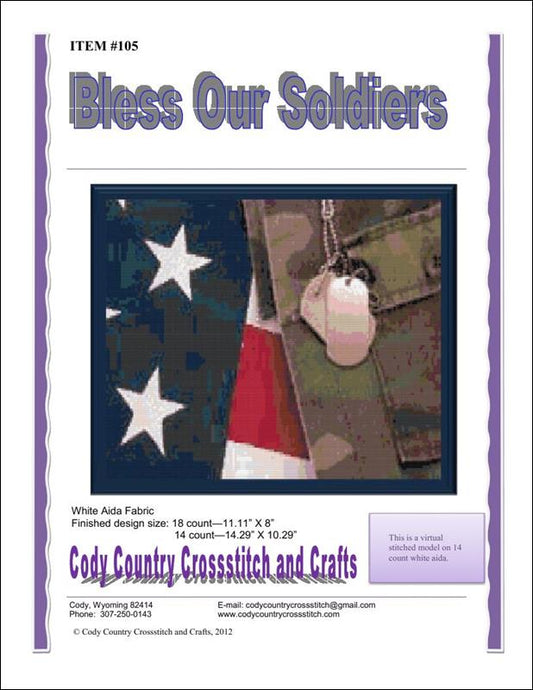 Cody Country Bless Our Soldiers cross stitch pattern