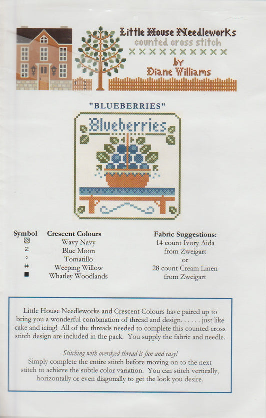 Little House Needleworks Blueberries cross stitch pattern