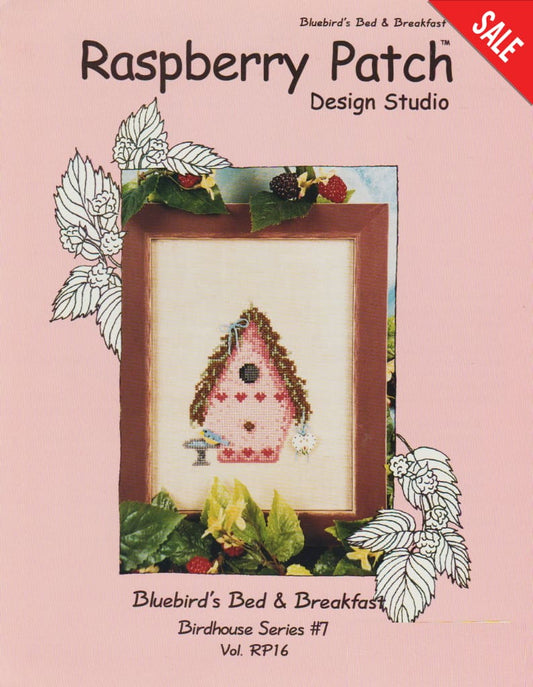 Douglas Designs Bluebird's Bed & Breakfast RP16 Raspberry Patch cross stitch pattern