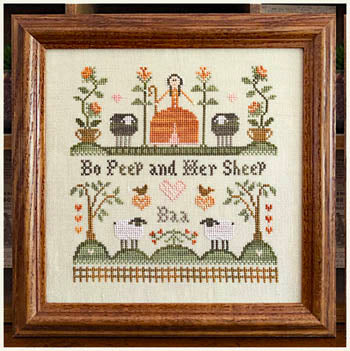 Little House Needlework Bo Peep and Her Sheep cross stitch pattern