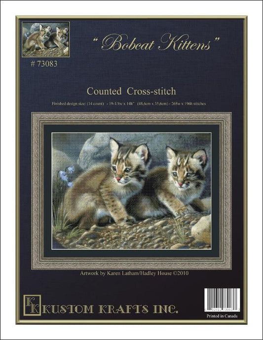 Kustom Krafts Bobcat Kittens 73083 Cat cross stitch pattern