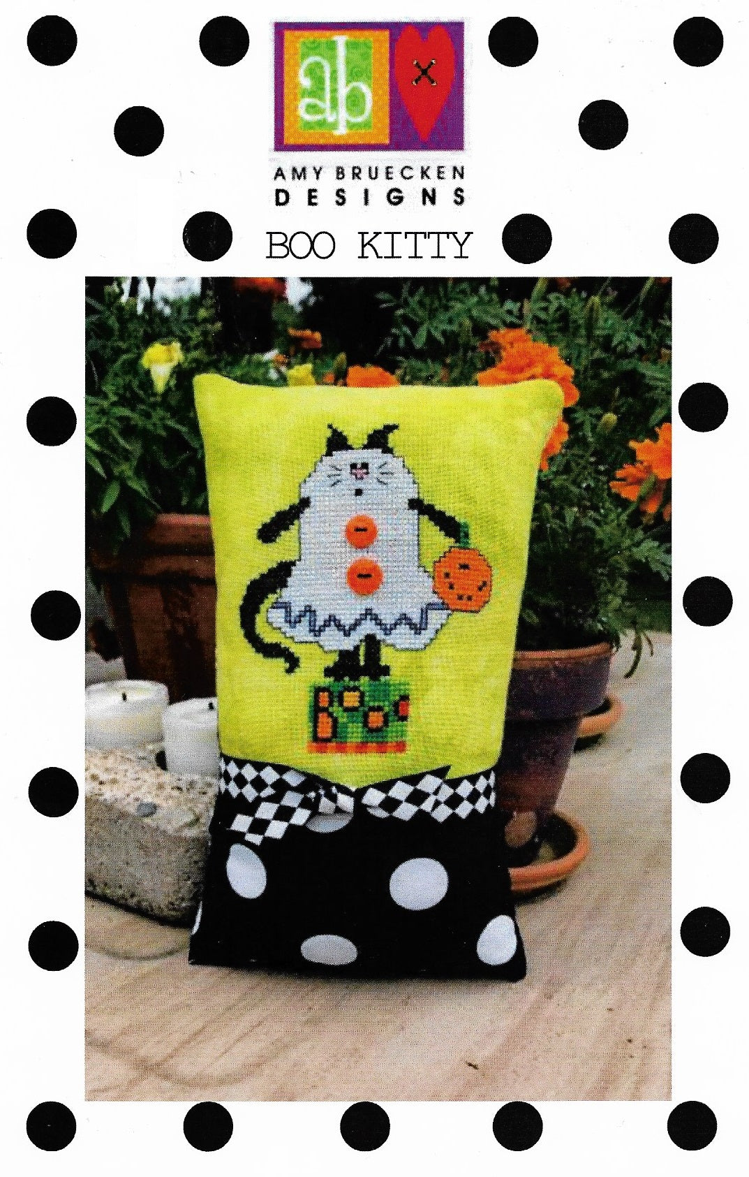 Amy Bruecken Boo Kitty halloween cross stitch pattern