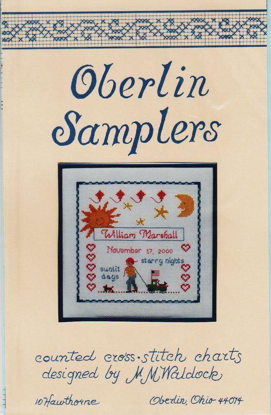 Oberlin Samplers Boy's Birth Sampler cross stitch pattern