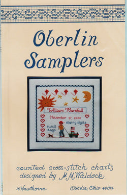 Oberlin Samplers Boy's Birth Sampler cross stitch pattern
