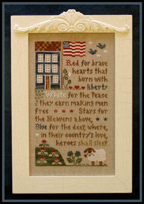 Little House Needlework Brave Hearts patriotic cross stitch pattern