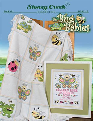 Stoney Creek Bug Babies BK471 baby afghan cross stitch pattern