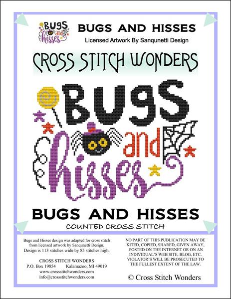 Cross Stitch Wonders Marcia Manning Bugs And Hisses Cross stitch pattern