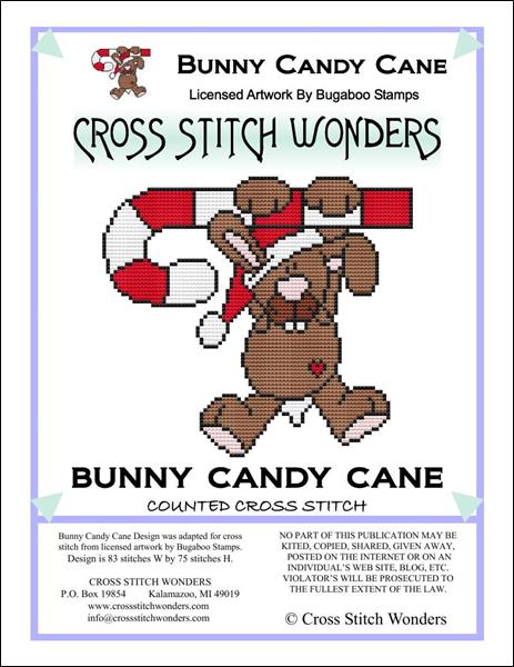 Cross Stitch Wonders Carolyn Manning Bunny Candy Cane Critter Christmas Cross stitch pattern