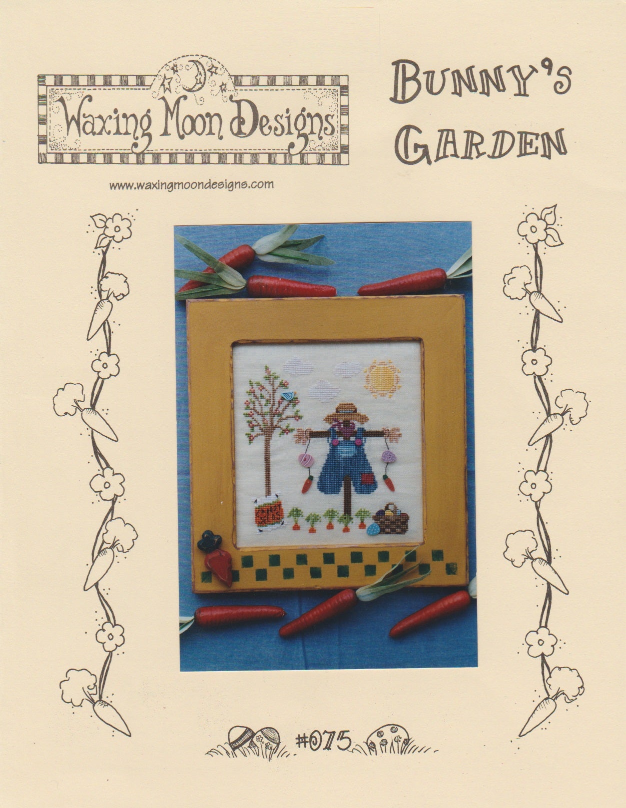 Waxing Moon Bunny's Garden cross stitch pattern