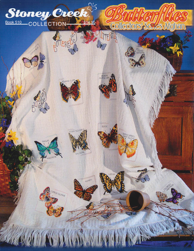 Stoney Creek Butterflies Collectors' Series Afghan pattern BK510 cross stitch booklet