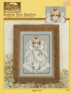 Butternut Road Button Box Babies Angel Girl BR16 cross stitch pattern