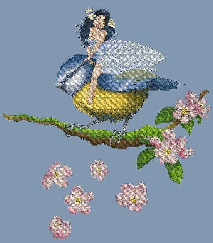 Lena Lawson Chickadee Fairy cross stitch pattern