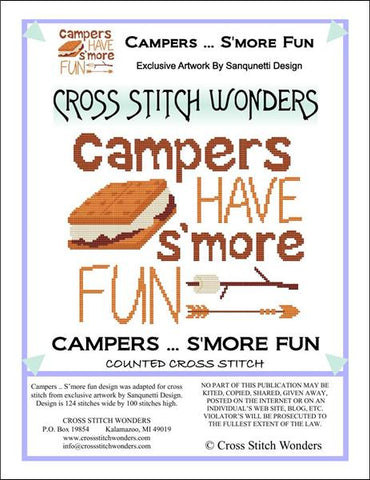 Cross Stitch Wonders Marcia Manning Campers Have S'more Fun Cross stitch pattern