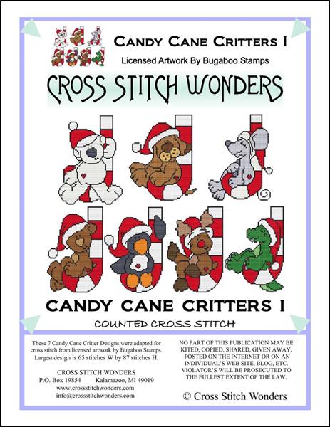 Cross Stitch Wonders Carolyn Manning Candy Cane Critters Combo I Christmas Cross stitch pattern